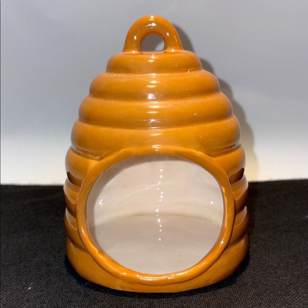 Boston Warehouse Ceramic Beehive Jar in Glossy Amber